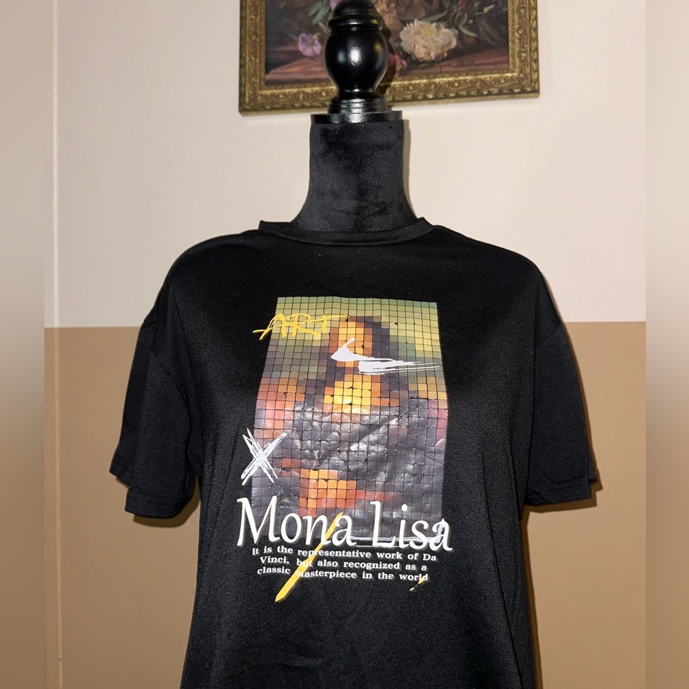Black Mona Lisa Graphic T-Shirt